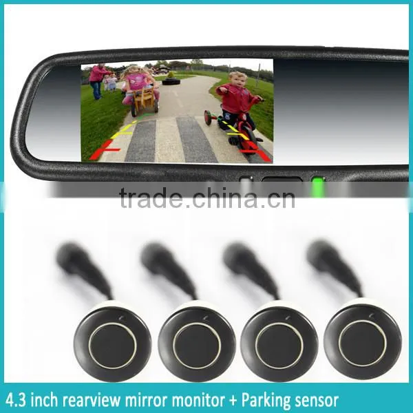 Factory Price ! 4.3 Inch Interior Car Parking Sensor Rearview Monitor With 4 Replaceable Detectors photo-3