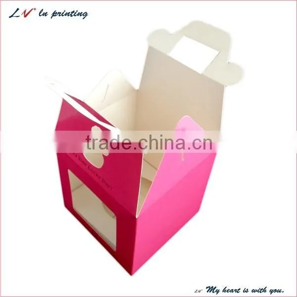Custom Mini Delicate Square Window Cake Boxes With Handle photo-5