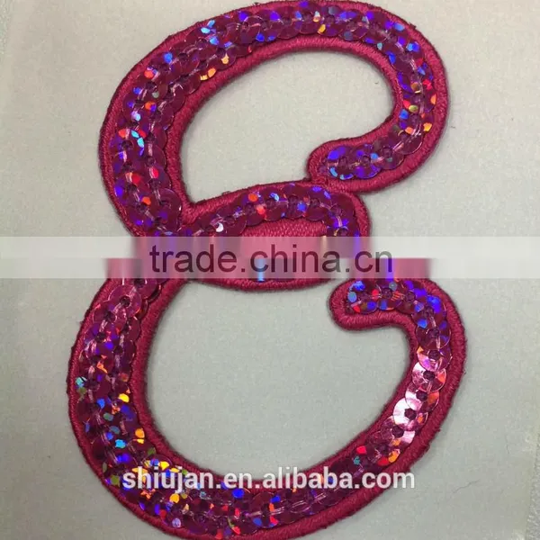Different Kinds Sequin Embroidered Alphabet Patch photo-4