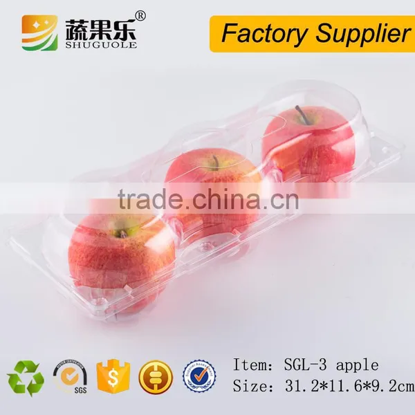 Disposable Blister Box Plastic Fruit Container for 3 Pack of Apple Packaging photo-3