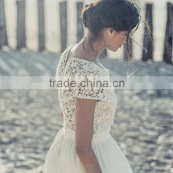 Short Sleeve Maternity Wedding Dresses 2016 Beach Wedding Gowns photo-3