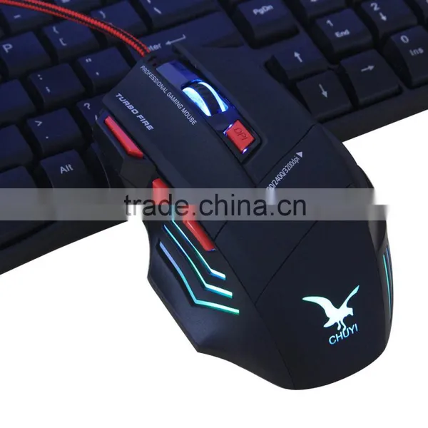Hot Sale 2400DPI Wired 7D Optical PRO Gaming Mouse Mice Black photo-2