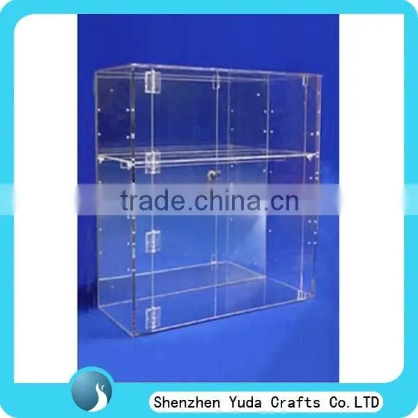Plexiglass Museum display cabinet Locking Mirror Display Cabinet Acrylic Cabinet Mirrored Back
