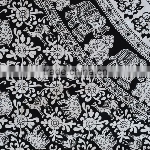 Black & White Elephant Mandala Tapestry , Wall Hanging ,Hippie Indian Tapestry New Year Gift photo-3