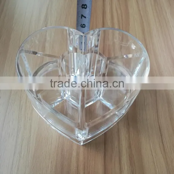 Wholesale Innovative Household Heart Shape Clear Cosmetic Acrylic Makeup Organizer With 8 Grids photo-3