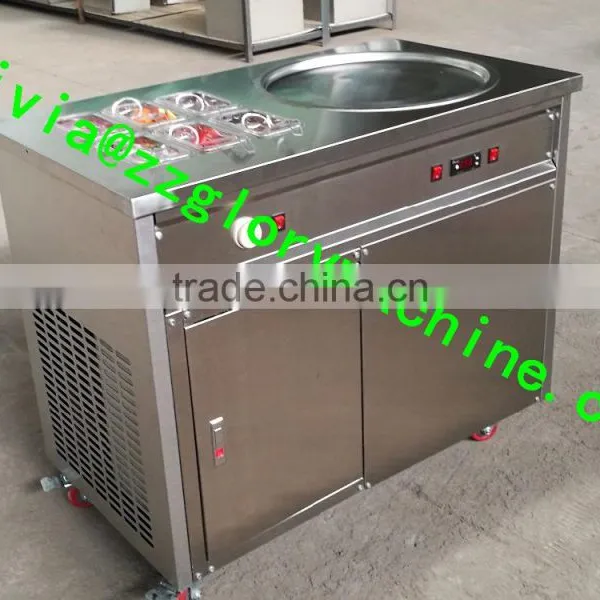 New Style Single Pan With 6 Topping Tanks Fried Ice Cream Machine/fry Ice Cream Machine photo-5