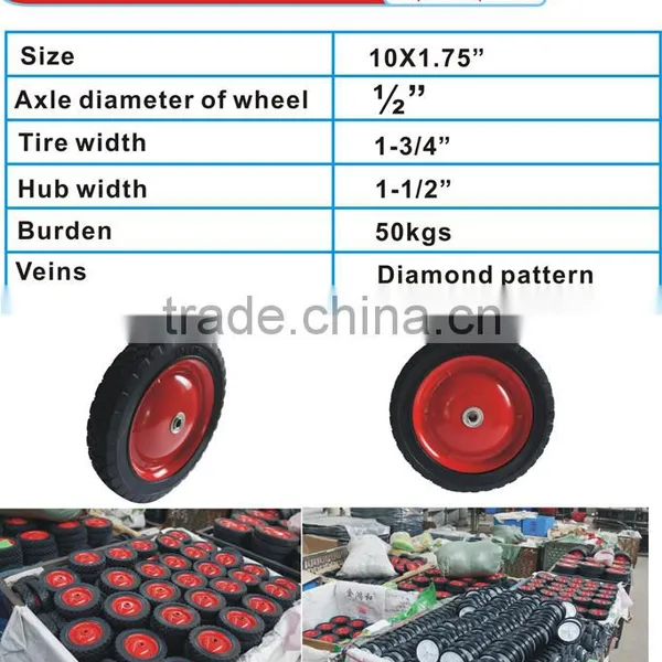 Ball Bearing Steel Rubber Wheels Diamond Tread 1/2" Bore Stens photo-3