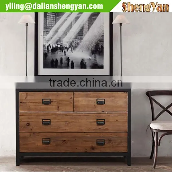 Metal&Wood Mixed 3 Drawers Chest, Cabinet photo-3