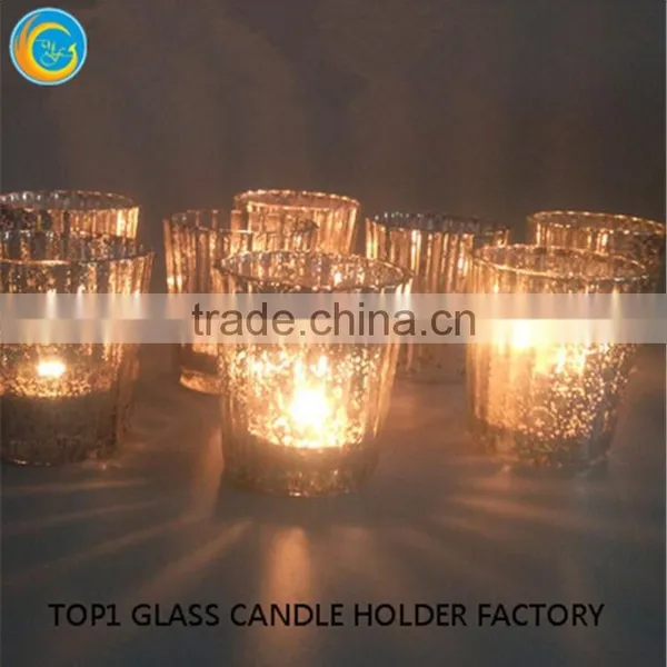 Cheap Mercury Glass Vases Metallic Red Mercury Glass Jar Candle Lantern photo-6