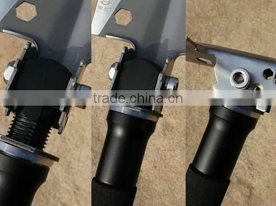 New Design Multifunction Outdoor Survival Tool Kit Shovel Saw Knife Hoe Firestarter photo-6