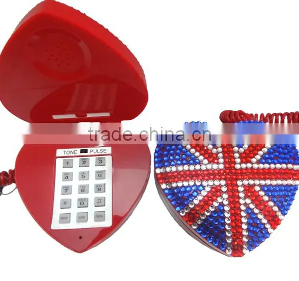 Novelty Diamonds Decrated Heart Shaped Telephone photo-4
