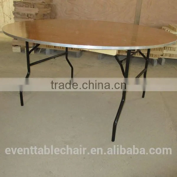 Plywood Folding Table DIA60" Round With Alu Table Edge for Hot Wedding photo-5