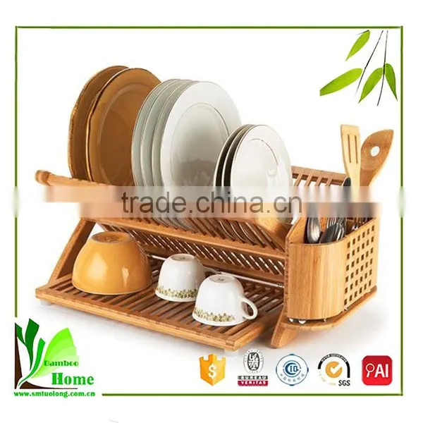 China Wholesale Custom Bamboo Adjustable Dish Rack photo-3