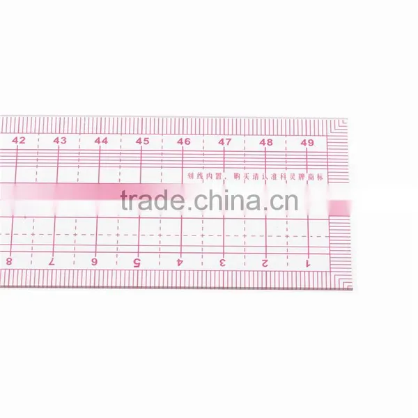 Kearing Chinese Manufacture Transparent Designer Grading Rulers Flexible Sanwich Metric Fashion Graph 5*50cm #8002 photo-5