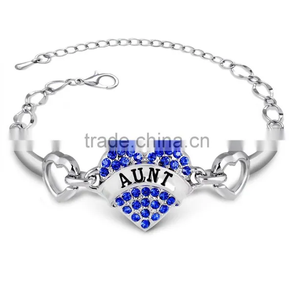 2016 Love Family Member Bracelet Zinc Alloy Heart Bracelet for Dear Aunt Bracelet Free Sample photo-4