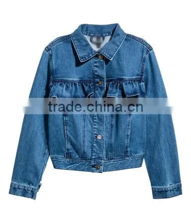 2017 New Arrival Wholesale Cheap Blue Denim Jacket Women photo-3
