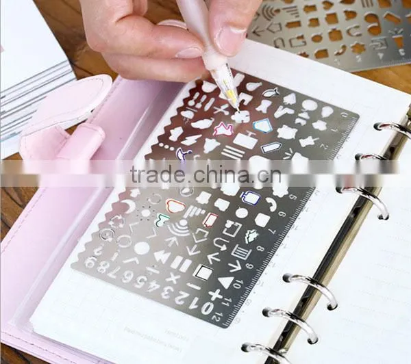 Hot Sales DIY Stainless Steel Drawing Templates/ Bookmark for Planner,Scrapbook, Handbook photo-2