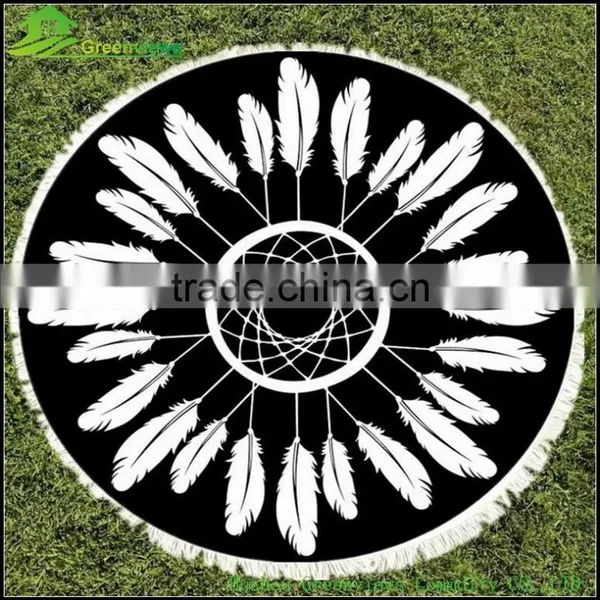 Custom Reactive Photo Printed Circle Microfiber Beach Towel Custom Round Towel Donut Beach Towel photo-3