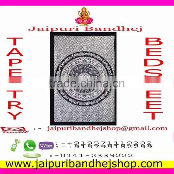 Rajasthani Printed Mandala Cotton Elephant Tapestry photo-5