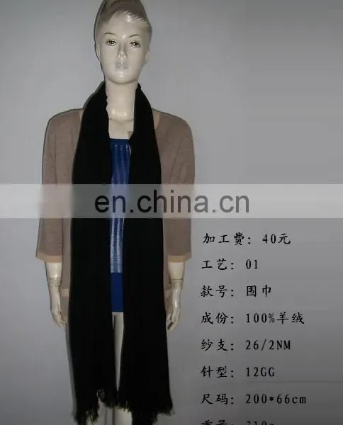 Luxury Plain Knitted 100% Pure Real Cashmere Scarf photo-3
