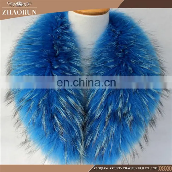 Colorful Good Sale Raccoon Fur Collar /Fur Collar And Scarf For Coat With Customized Size photo-5