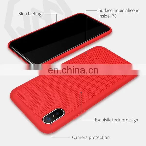 Ponch Series Liquid Silicone Coated PC Back Cover Case for IPhone X - Red photo-2