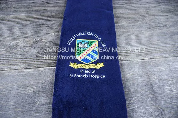 Wholesale terry velour soft golf towels plain dyed with clip