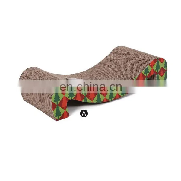 Interactive Christmas Cat Toy Scratcher Corrugated Board