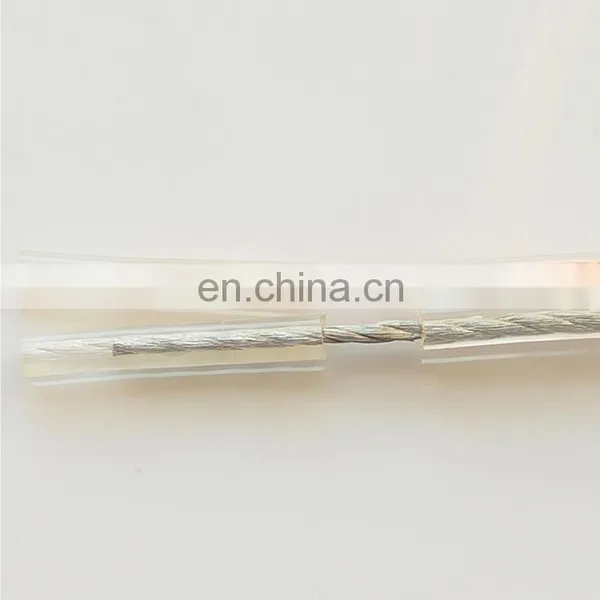 Transparent 12AWG 18AWG 22AWG 2 Core Flat Copper Stranded Speaker Cable photo-6