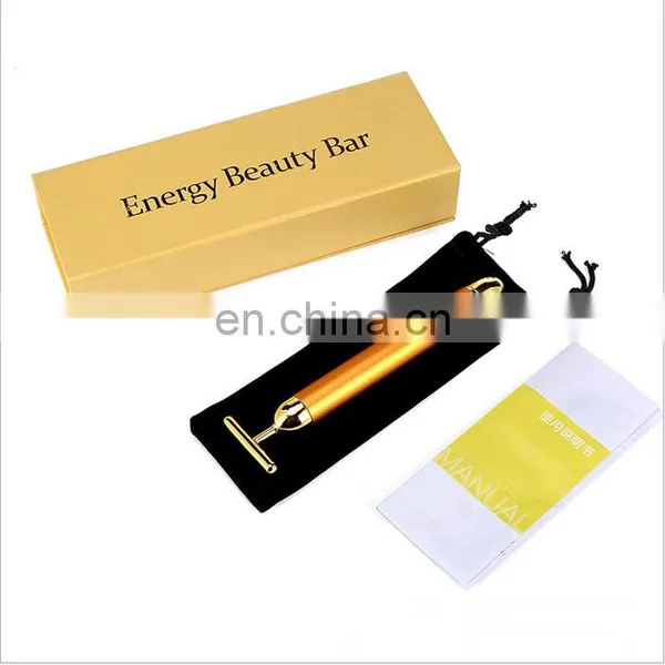 Vibrator T Shape 24k Gold Beauty Bar Skin Care Mini Vibrator Roller photo-2
