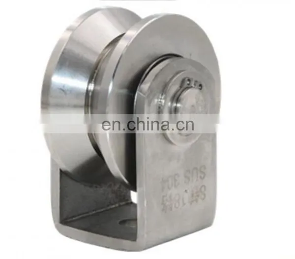 48*22mm 2Inch SUS304 U Groove Wheels Pulley Drawer Sliding Gate Castor Roller photo-5