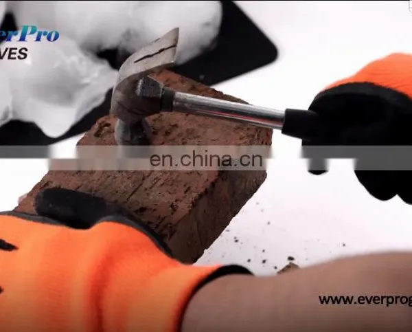 Hi-Vis Insulated Winter Work Gloves With Latex Dipped Palm Yellow photo-4