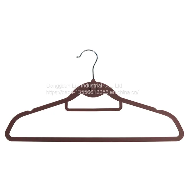 Black Color Adult Velvet Suits Hanger Shirt Plastic Hanger With Shoulder Notches