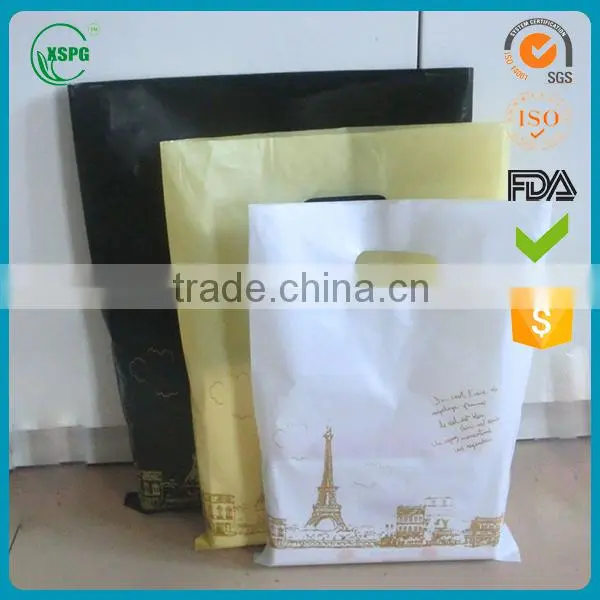 High Quality Custom Black Plastic Hape Bags With Die Cut Wholesale photo-3