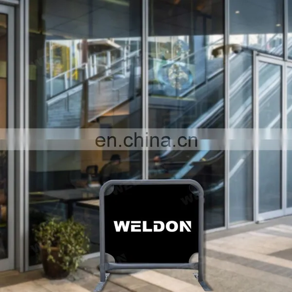 Outdoor Cafe Barrier Tube Frame Expandable For Advertising Safety Breeze Barrier Advertising Banner Custom photo-3