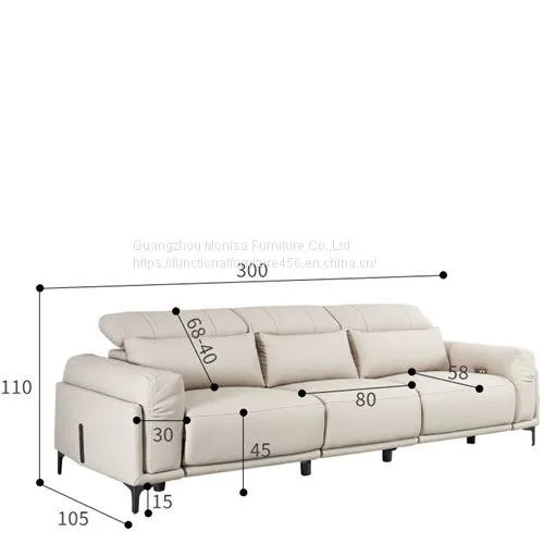 Sofa Living Room Leather Small Apartment Straight Row Leisure Sofa Designer Creative Modern Minimalist Combination Down Sofa photo-4