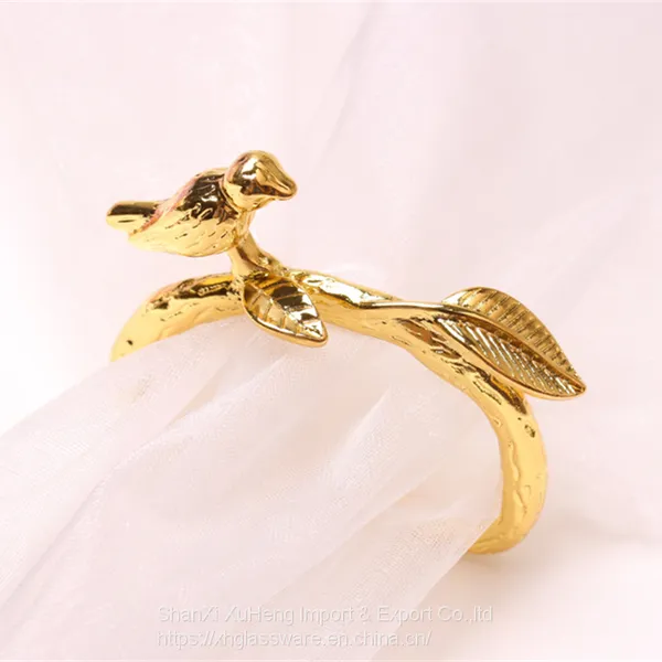 Bulk Gold Bird Napkin Ring Wedding Serviette Rings photo-3