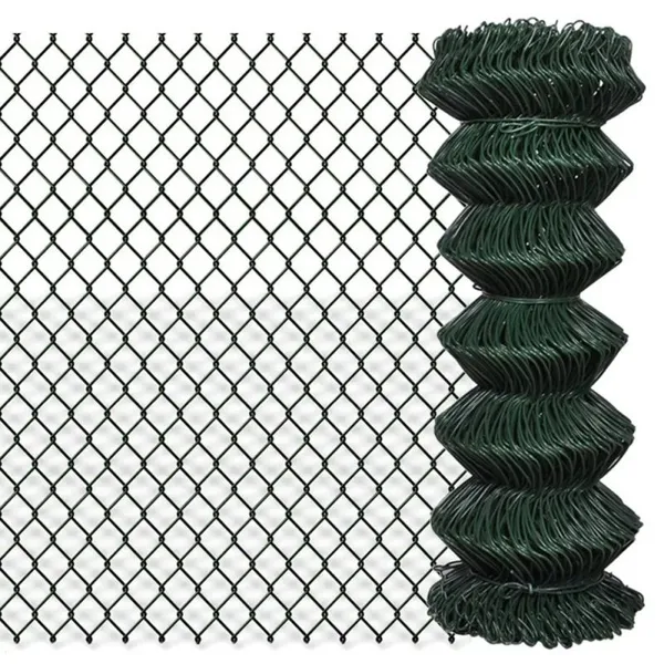 Galvanized Black Chain Link Fence Cyclone Wire Mesh Fence Panel Chain Link Fence for Sport Game photo-2