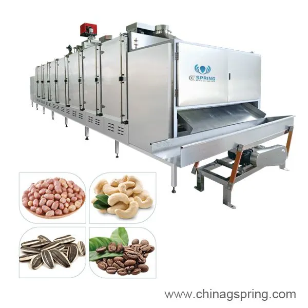 Industrial Continuous Chain Belt Nuts Roaster Nuts Roasting Machine Industrial Nuts Roaster Equipment For NutCashewPeanut Processing Machine
