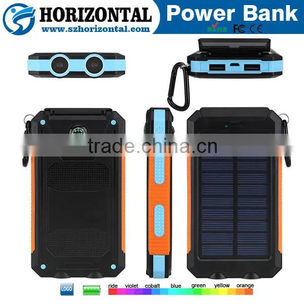 New Design Power Bank 8000mah ,professional Waterproof Power Bank , Power Bank With Hook ,flashlight Compass and Solar Charger photo-3