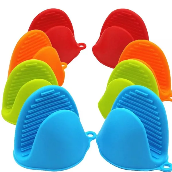 Food-Grade Silicone Mini Oven Mitts - Thick Heat Resistant Pinch Mitts & Non-Slip Pot Holders for Kitchen photo-4