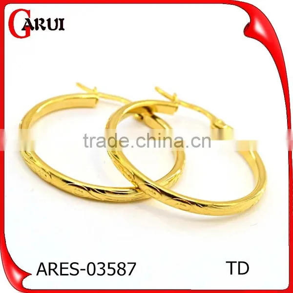 Fashion Jewellery Big Hoop Simple Gold Earring Designs for Women photo-4