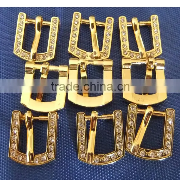 Wholesale Gold 10mm Inner Width Diamond Metal Buckle Pet Collar Alloy Buckles Upscale Rhinestone Dog Collar Buckle photo-2