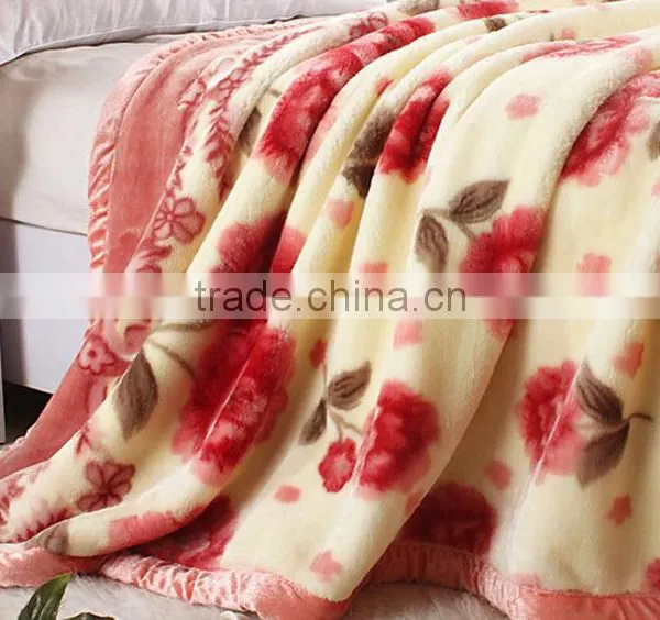 Made In China Winter Flower Plain Dyed Mink Blanket photo-2