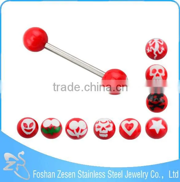316L Barbell UV Glitter Bioplast Tongue Rings Body Piercing photo-5