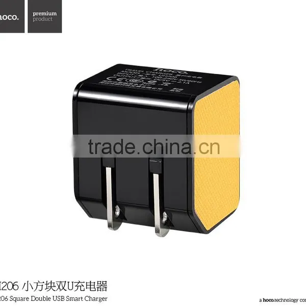 HOCO UH206 Square Double USB Smart Charger For Universal Mobile Phone 2.1A Traveling Series 3C Charger photo-2