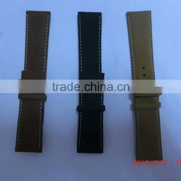 Durable Leather Deployment Watch Band Strap Buckle Bracelet Watch Bands photo-4