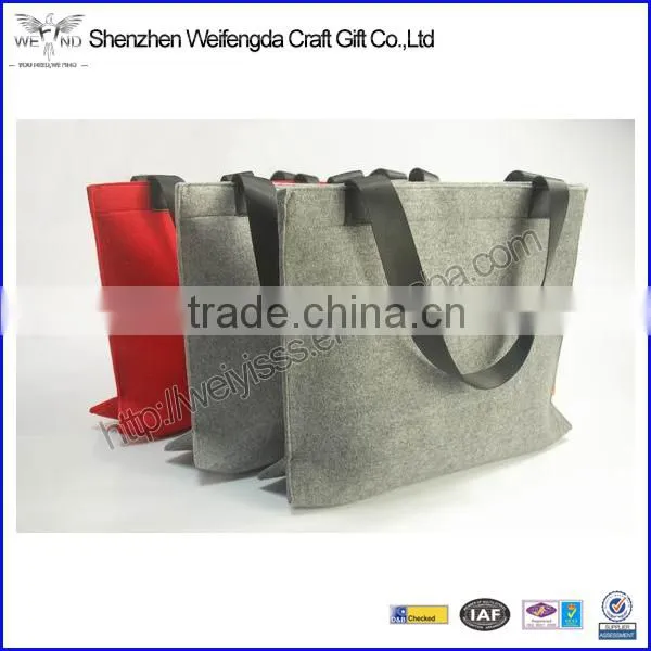 Fashion Cheap Stable Red Wool Felt Shopping Bag photo-2