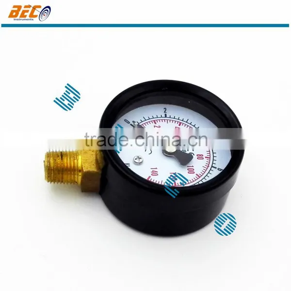 Wide Use Best Black Metal Air Water Pressure Gauge Manometer photo-2