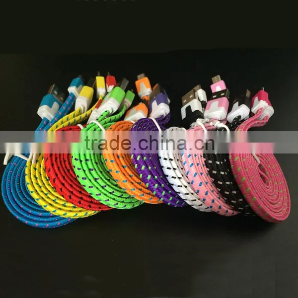 Colorful Micro Braided Usb Data Cable for v8 Usb Charging Flat Micro Usb Cable for Samsung photo-5